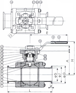 氣動卡箍球閥 HS-03TC DA/SR