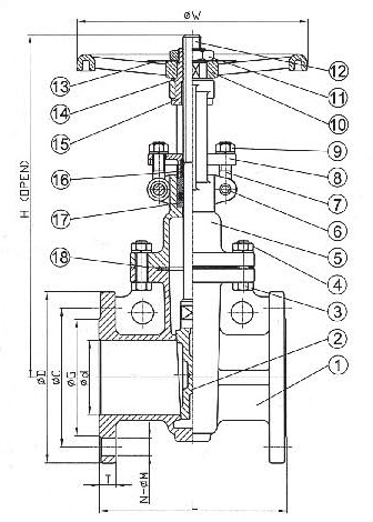 JIS 10K/ANSI 150LB 法蘭閘閥