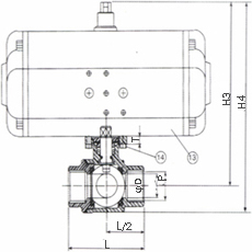 氣動三通(tōng)球閥 HS-315L DA/SR