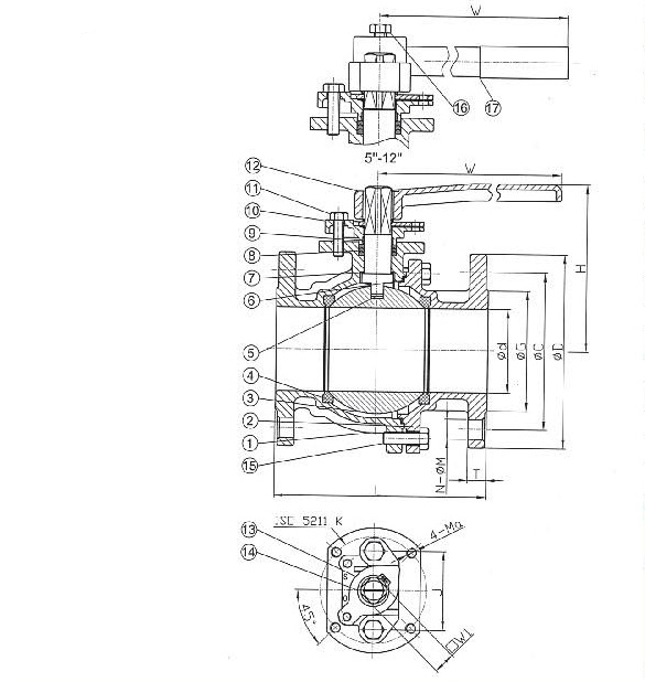 ANSI 150LB 二片式法蘭球閥